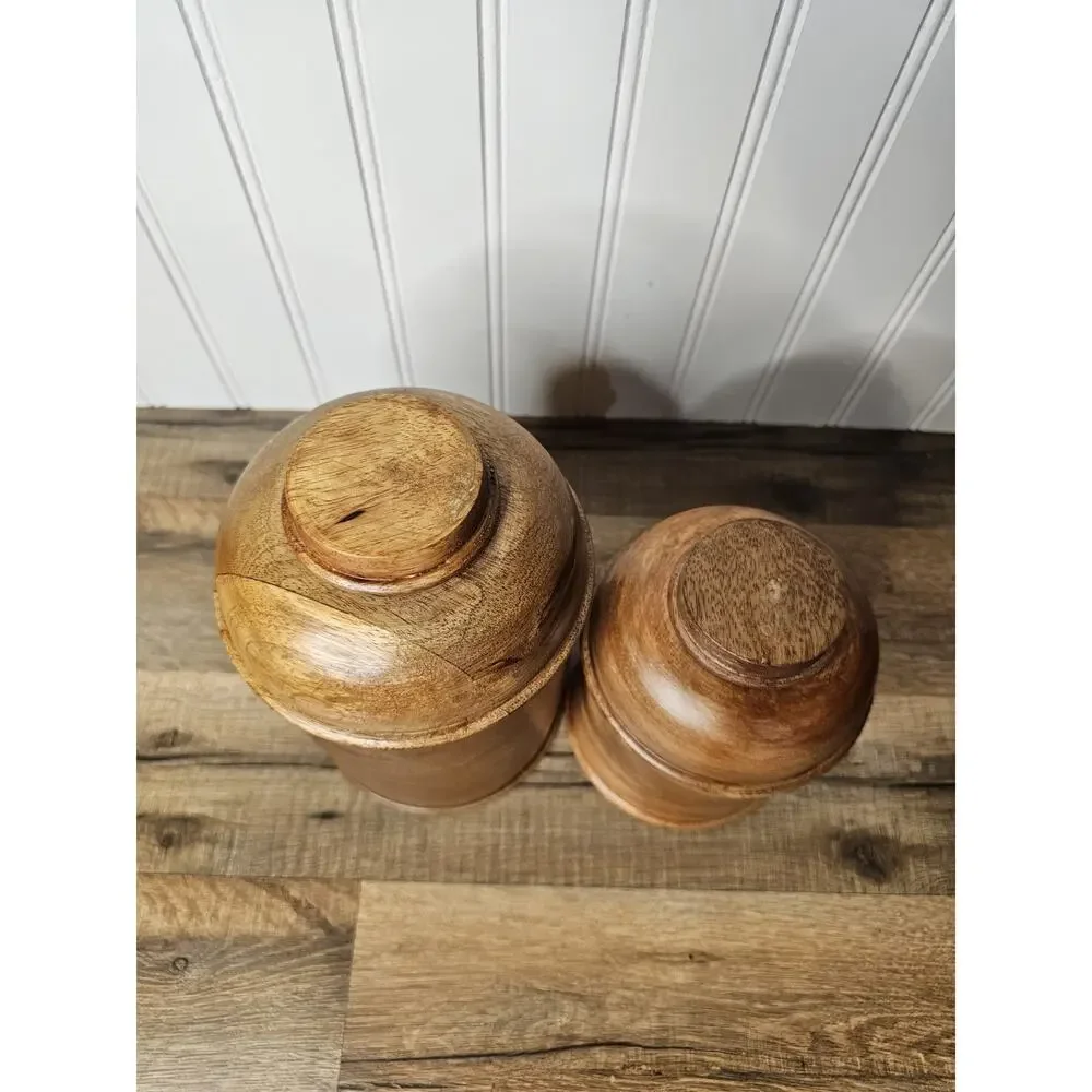 Wooden‎ Cannister Set Of 2 Decorative Modern Apothecary Nautical Kitchen